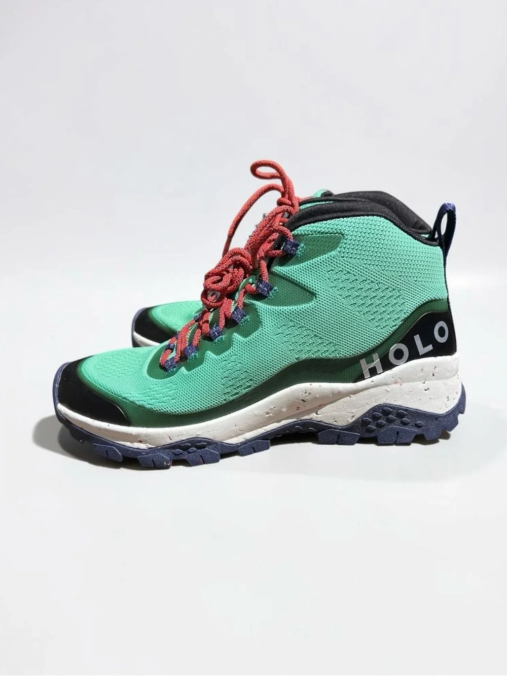 🌻NEW w/box HOLO Troy Mid Hiking Boots Mint Green Absinthe Red Laces Mens 10.5